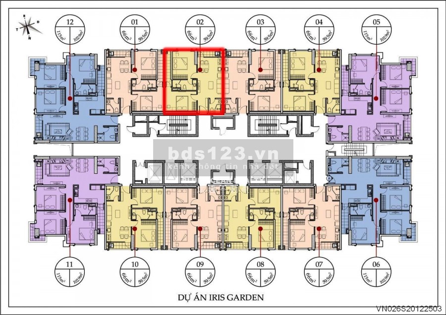 Bán CHCC 2 ngủ mới tinh Iris Garden Mỹ Đình