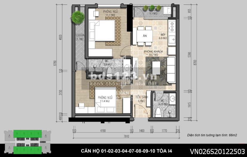 Bán CHCC 2 ngủ mới tinh Iris Garden Mỹ Đình