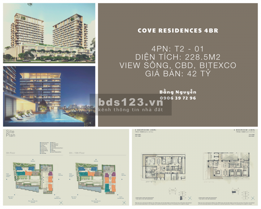 Bán căn hộ hạng sang Cove Residences 4PN - hàng hiếm khẳng định đẳng cấp gia chủ