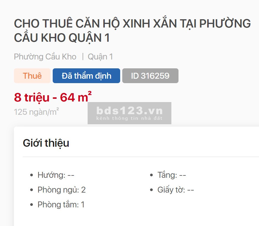 Căn hộ xinh xắn tại Võ Văn Kiệt Q 1, 2PN+ nội thất