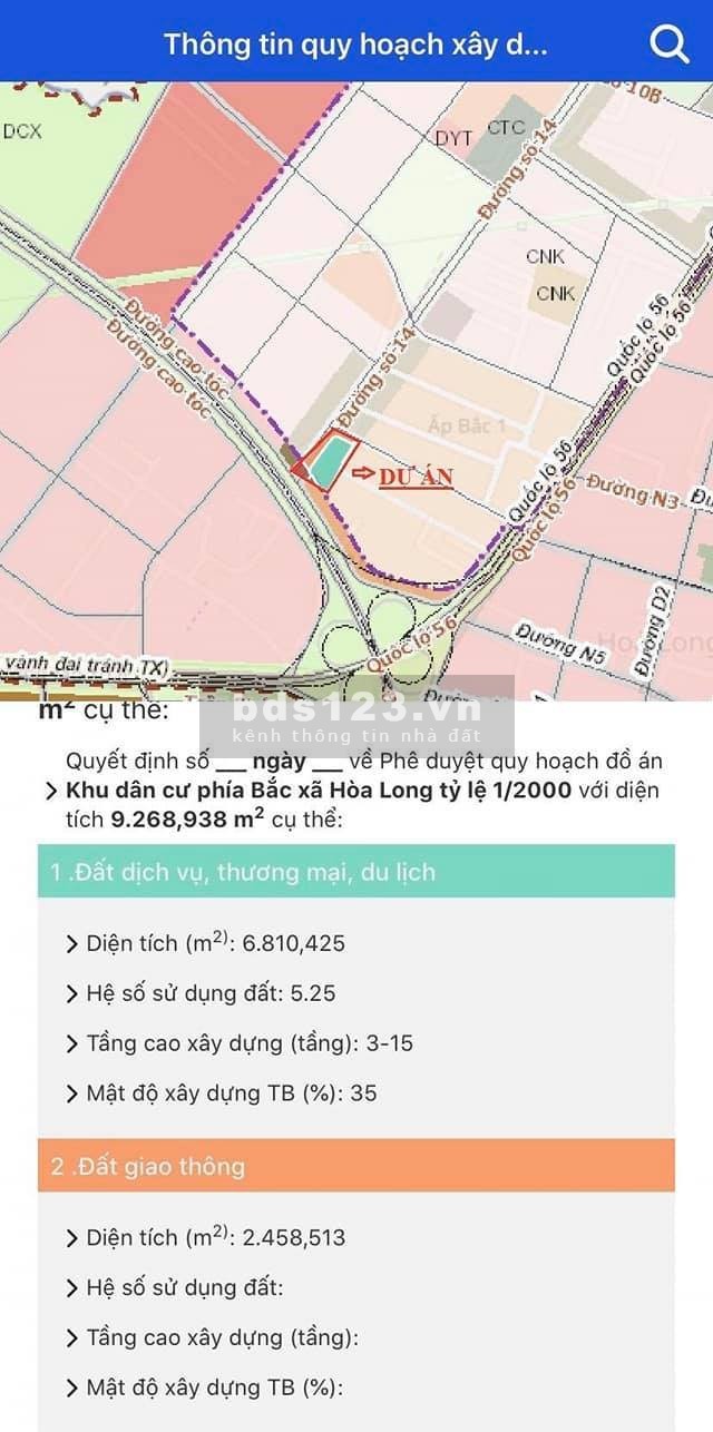 Bán Đất vòng xoay Hoà Long TP. Bà Rịa