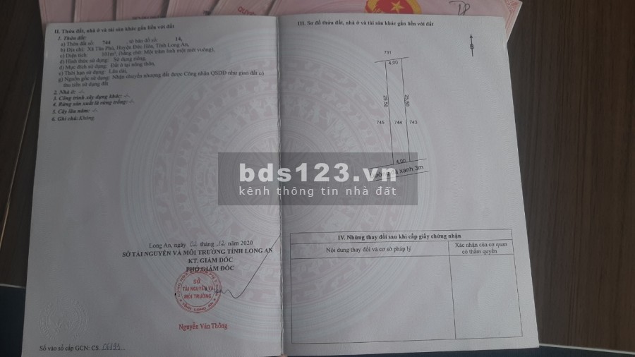 ĐẤT GIÁ RẺ TẠI ẤP BÀU TRAI THƯỢNG TÂN PHÚ ĐỨC HÒA LONG AN