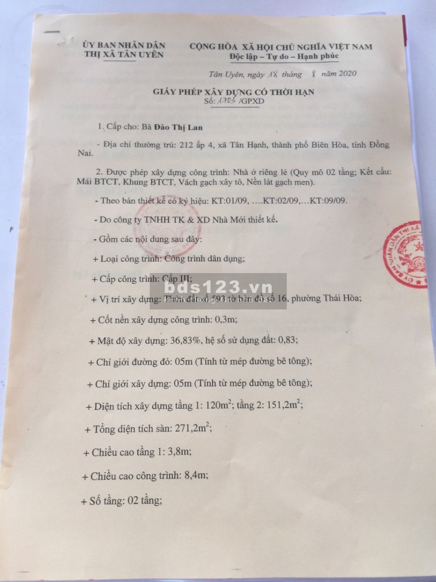 Bán 326m2 Thổ Cư, Lô góc, 29m Mặt Tiền, Sâu 13m, Sát Đường DT 743,Gần Chợ Tân Ba, chính Chủ.