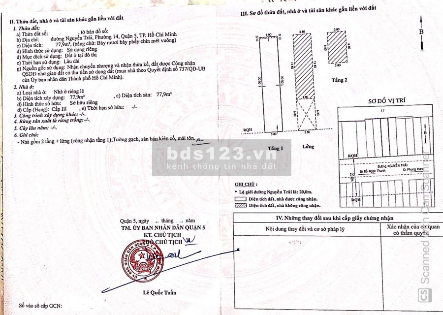 Chính chủ nợ lãi ngân hàng bán gấp nhà MT Nguyễn Trãi, Quận 5, giá 23,8 tỷ, LH: 0932 477 688