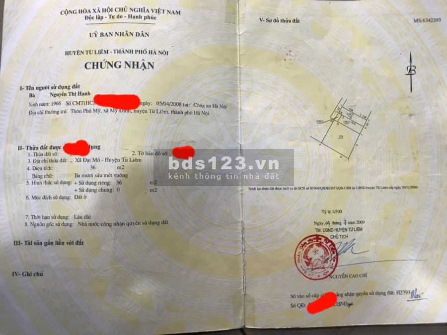 Bán nhà 3 tầng Ngọc Trục - Đại Mỗ - Nam Từ Liêm - Hà Nội. Nhà xây mới, cách đường ô tô 50m. LH 0984672007.