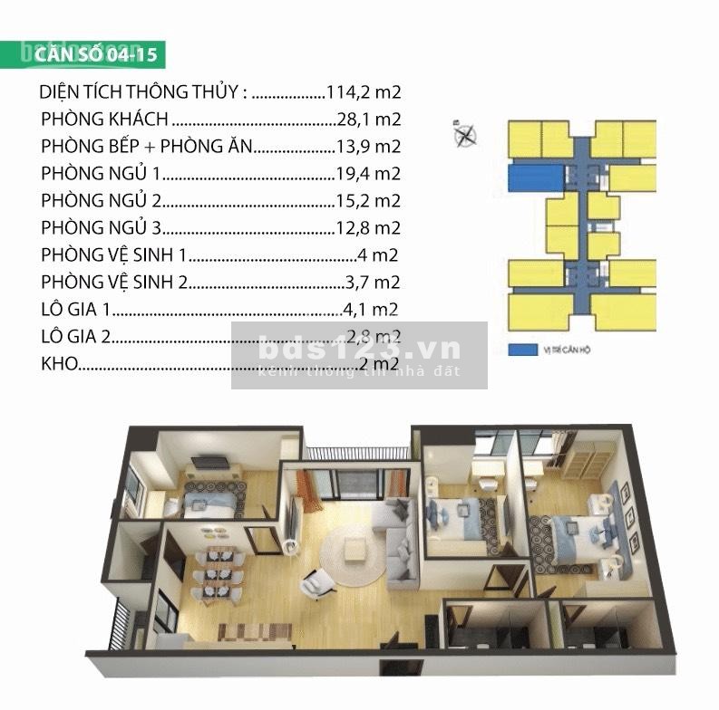 Bán suất ngoại giao chung cư Housinco Nguyễn Xiển (cạnh Ecogreen) căn góc 114m giá 24.5 tr.