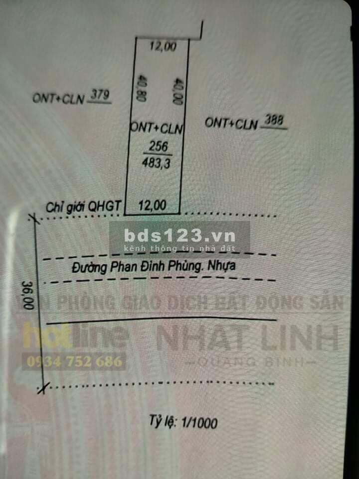 Bán đất mặt tiền Phan Đình Phùng - Thuận Đức, 12 x 40m, có thể tách ra bán lẻ, giá tốt