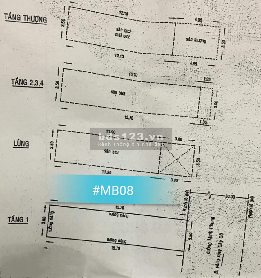 Cần tiền bán gấp giá rẻ nhà MT Minh Phụng, Quận 6, 1 lửng, 4 lầu, sân thượng