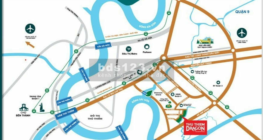 Mua căn TMDV Thủ Thiêm Dragon 200m2. Giá chỉ 33tr/m2. Thanh toán 1.8 tỷ ký HĐMB