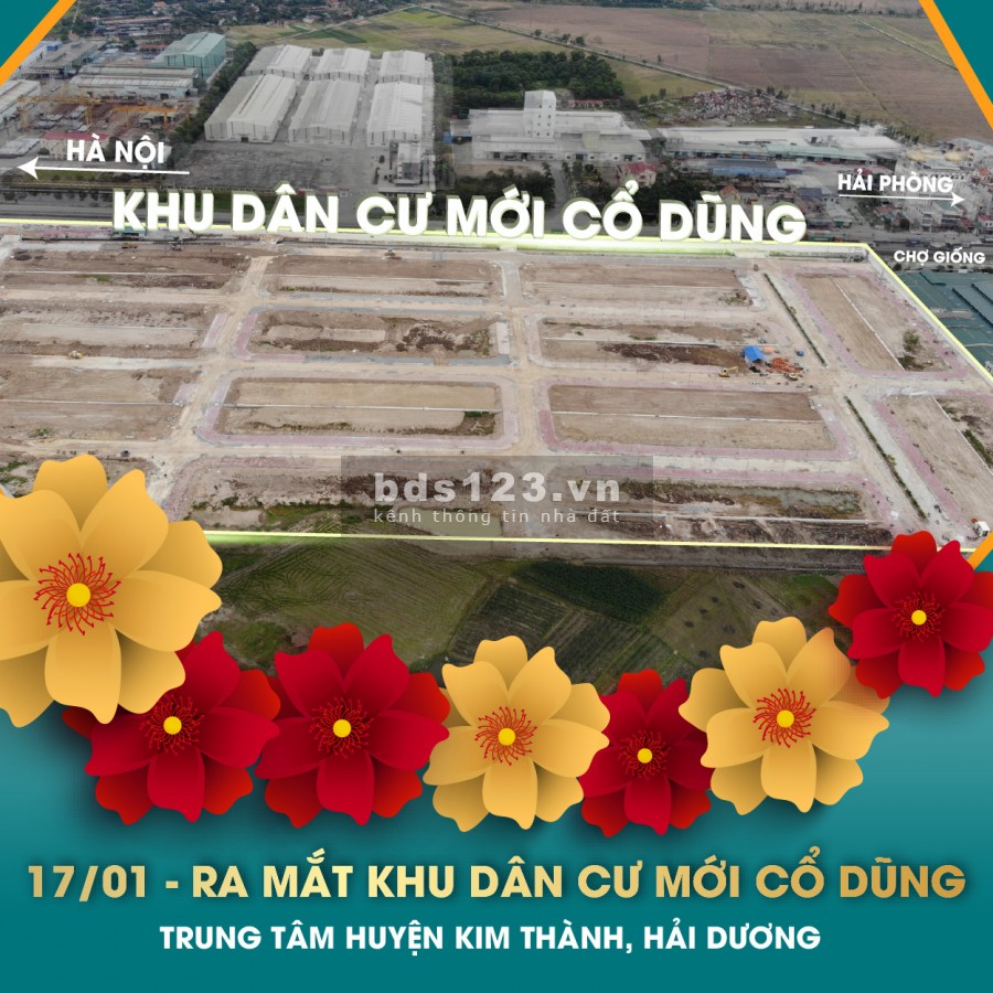 Mở bán đất nền dự án KDC Cổ Dũng, Kim Thành, Hải Dương
