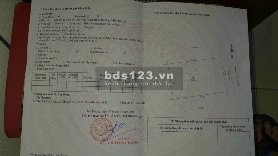 Bán biệt thự Trường An, TP Hải Dương, 250m2, mt 12.5m, vị trí cực đẹp, giá tốt