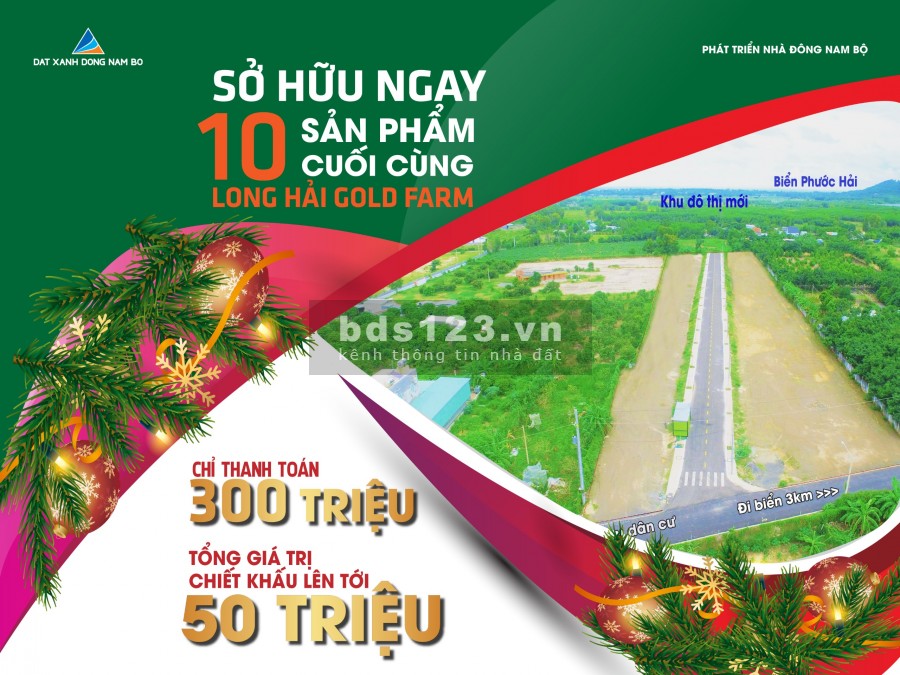 Cơ Hội Cuối Cùng Để Sở Hữu Đất Nền Ven Biển Long Hải, Giá Chỉ Từ 7,5tr/m2, Chỉ còn 5 lô Duy Nhất
