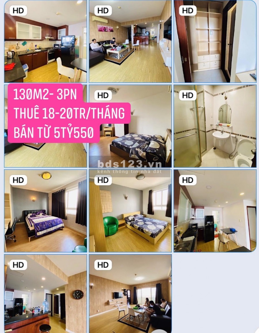 Cần cho thuê căn hộ Hùng Vương Plaza - DT 130m2, 3PN