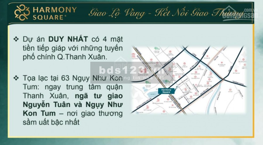 Bán chung cư Harmony Square, 3 phòng ngủ, 88m2, full nội thất, ngã tư Nguyễn Tuân.