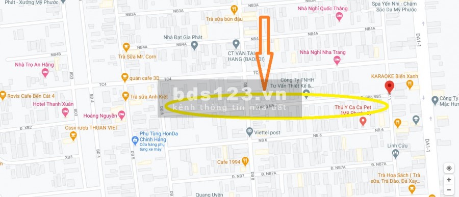 Dãy nhà trọ MT đường NB5 Thị xã Bến Cát