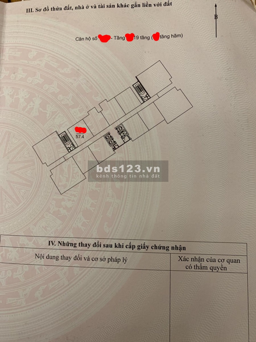 Chính chủ cần bán căn chung cư OCT2 Xuân Phương 57,4m2