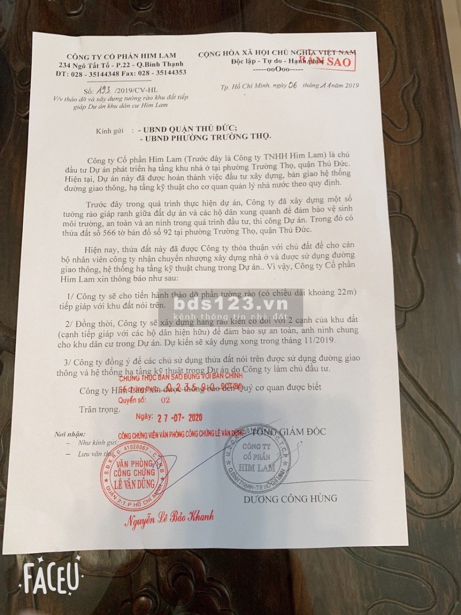 BÁN 475m2 đất dân cư hiện hữu Him Lam Trường Thọ Thủ Đức, ngang 22m, giá 60tr/m