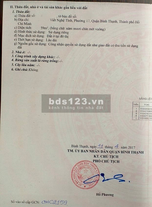 P17 Quận Bình Thạnh 59 m2 HXH 4t35
