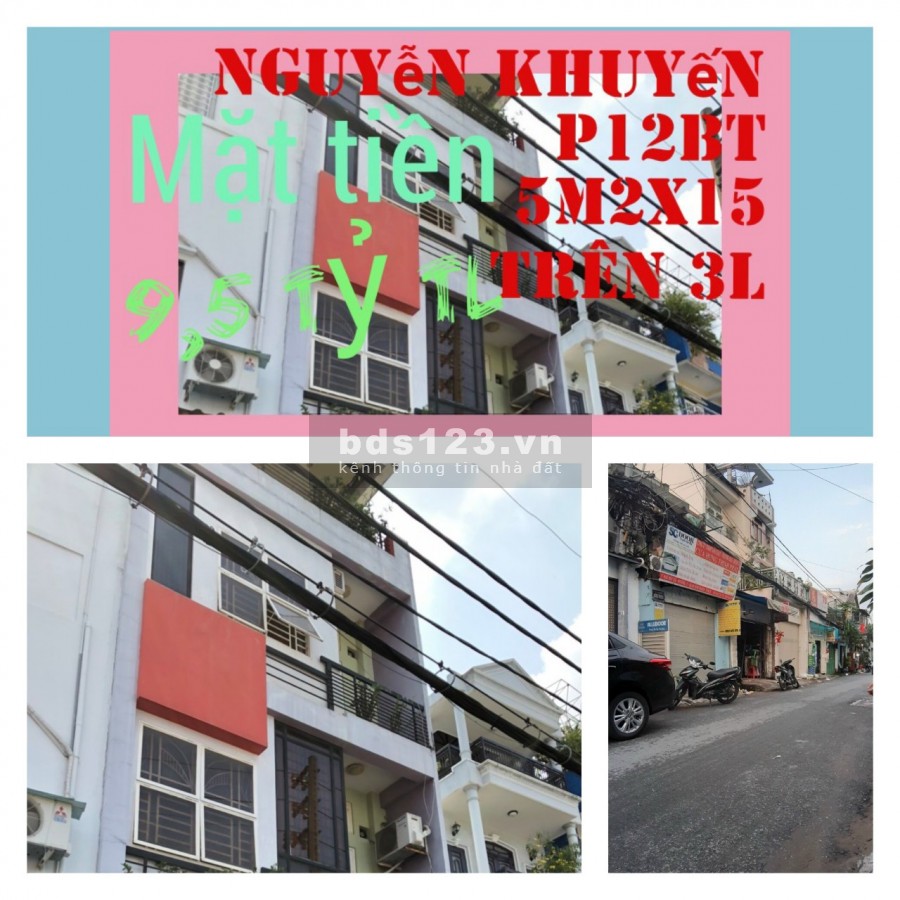 Tết giá 9,5 tỷ nhà MT Nguyễn Khuyến bt 5m2x15,trệt 3L ST- CÒN 1 CĂN HOT