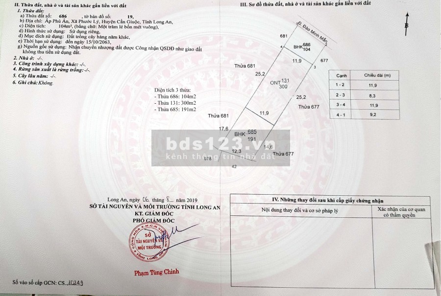 Cần Bán Lô Đất Biệt Thự 600m2 SIÊU ĐẸP, Phước Lý, Long An, giáp ranh HCM