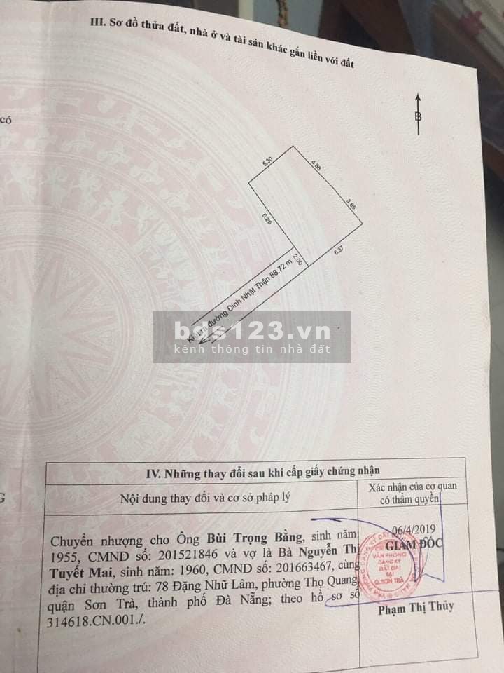 NHÀ BÁN Ở GIA ĐÌNH ĐƯỜNG ĐINH NHẬT THẬN -KHU SƠN TRÀ