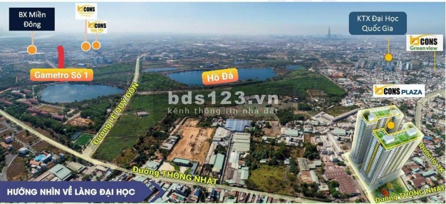 BCONS PLAZA ngay làng đại học TT 30% đến khi nhận nhà, liền kề bến xe miền đông mới, đón đầu sự phát triển của TP THỦ ĐỨC