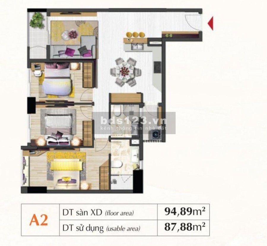Bán căn hộ Sài Gòn South Residence Phú Mỹ Hưng 95m2 3PN giá 3.55 tỷ Full Nội thất, nhận nhà ở ngay. LH: 0946894828
