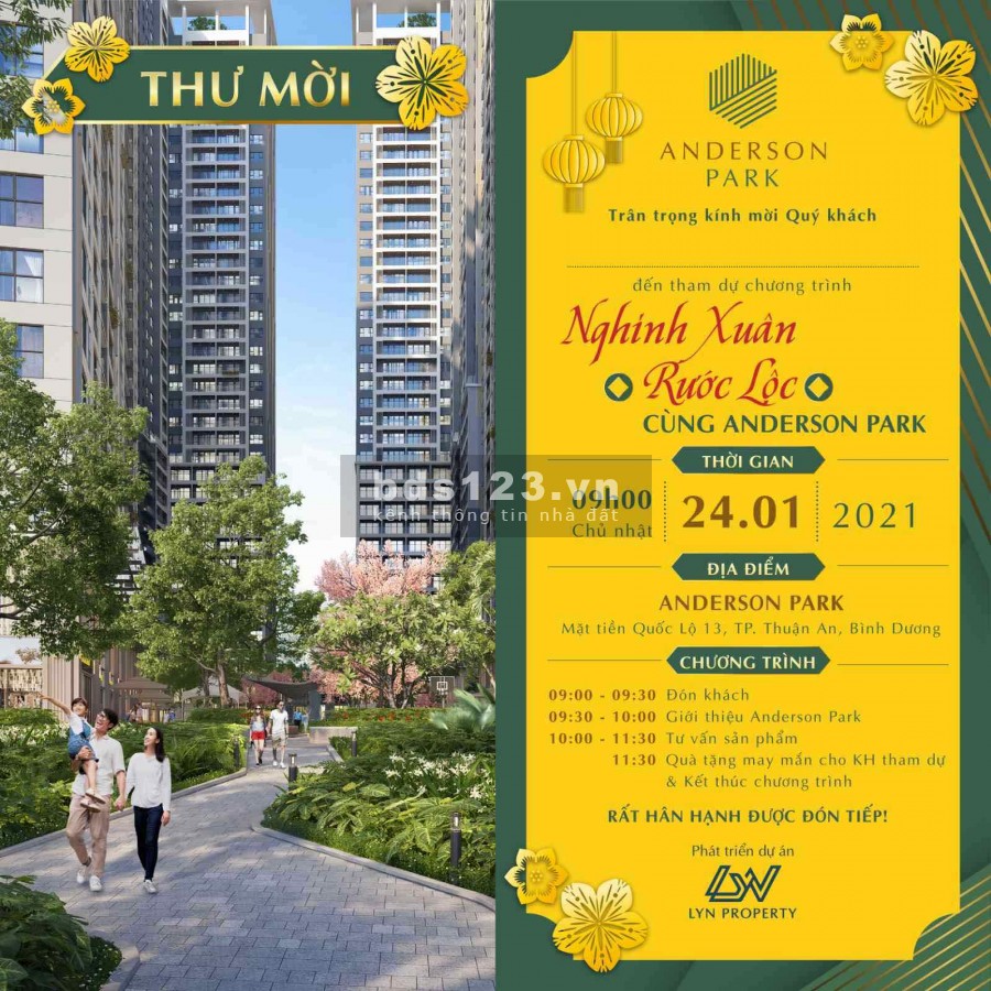 Anderson Park nhận Booking đợt 1 dự án căn hộ cao cấp tại Thuận An, Bình Dương chỉ từ 35tr/m2