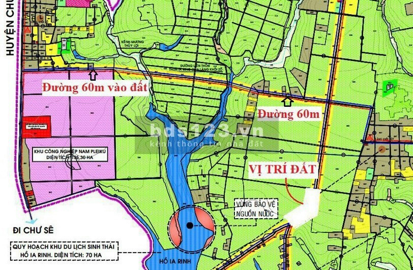 1000m2 đất thổ cư giá 900 nghìn/m2 cạnh hồ sinh thái Ia-Ring; Gia Lai