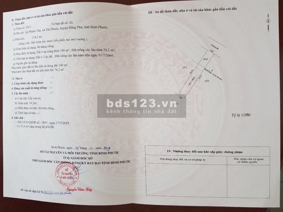 Bán gấp đất mặt tiền DT753, 174m2/375tr sổ sẳn, thổ cư