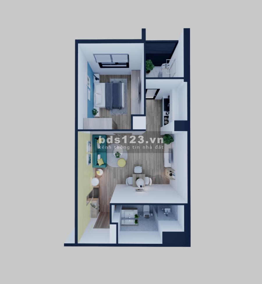 Cần bán gấp căn hộ 1 phòng ngủ view hồ bơi FPT City Đà Nẵng