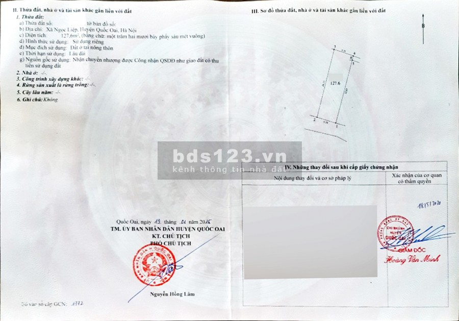 Siêu phẩm – Bán đất nằm tại vị trí đẹp ngay Đại lộ Thăng Long – Bất động sản Quốc Oai