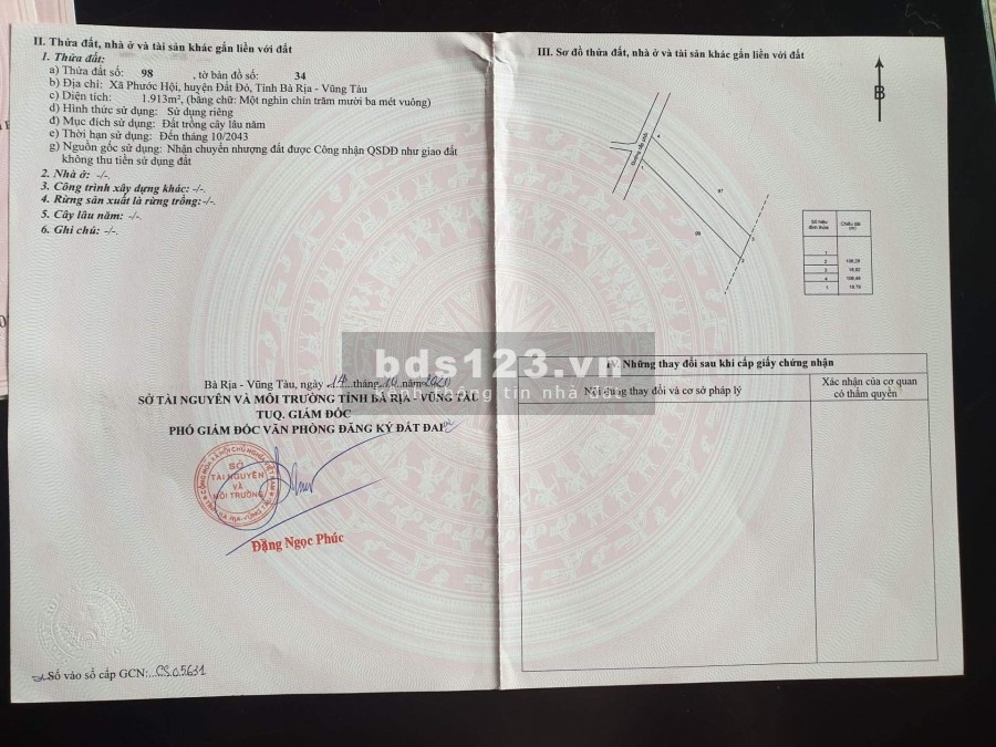 CHÍNH CHỦ BÁN 3 LÔ ĐẤT TẠI XÃ PHƯỚC HỘI HUYỆN ĐẤT ĐỎ VŨNG TÀU