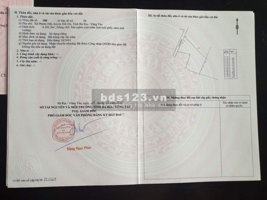 CHÍNH CHỦ BÁN 3 LÔ ĐẤT TẠI XÃ PHƯỚC HỘI HUYỆN ĐẤT ĐỎ VŨNG TÀU