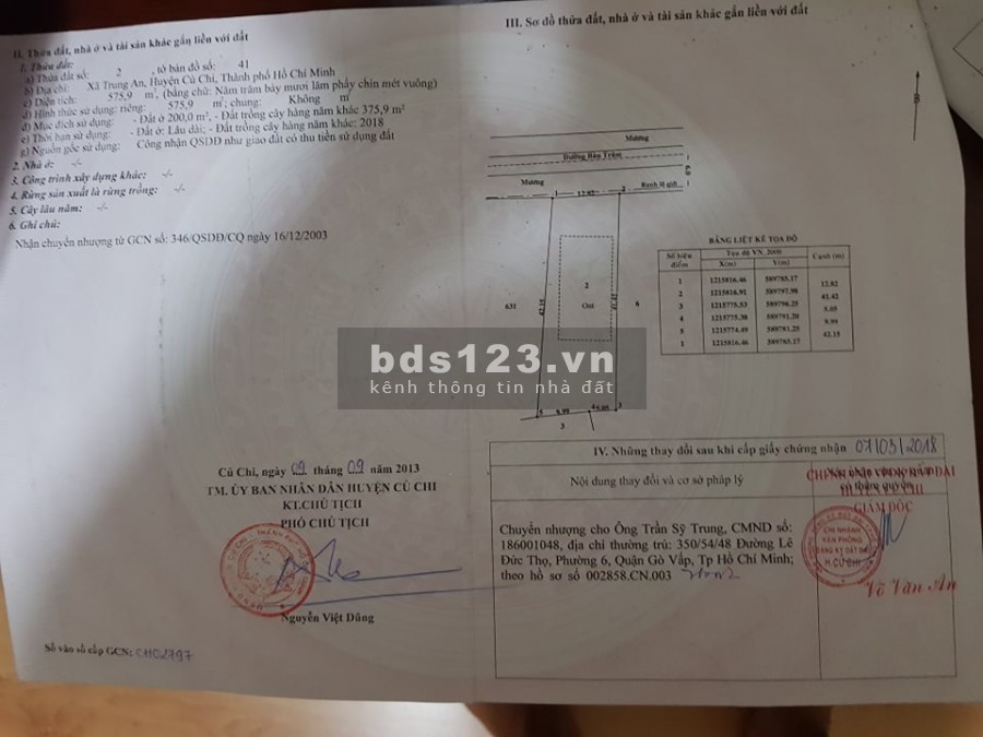 Chính chủ kẹt tiền bán nhanh 576m2 đất mặt tiền đường Bầu Trâm, Củ Chi