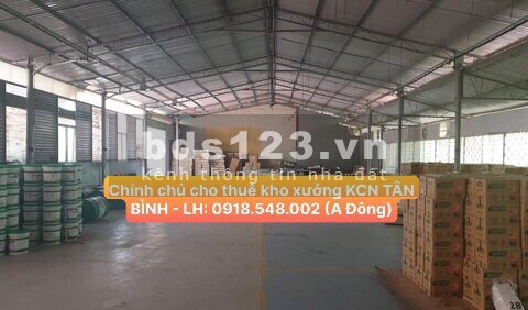 CHÍNH CHỦ cho thuê KHO XƯỞNG và VĂN PHÒNG ngay tại KCN TÂN BÌNH