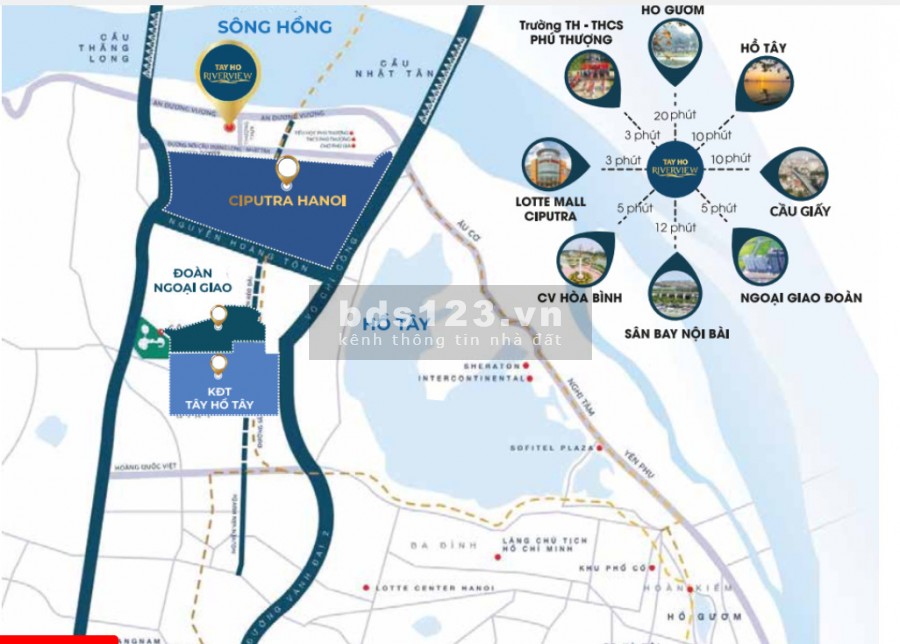 TÂY HỒ RIVERVIEW Quỹ Căn Ngoại Giao Diện Tích 59-99m2. Quà Tặng 1 Cây vàng. Chiết khấu 90 triệu.