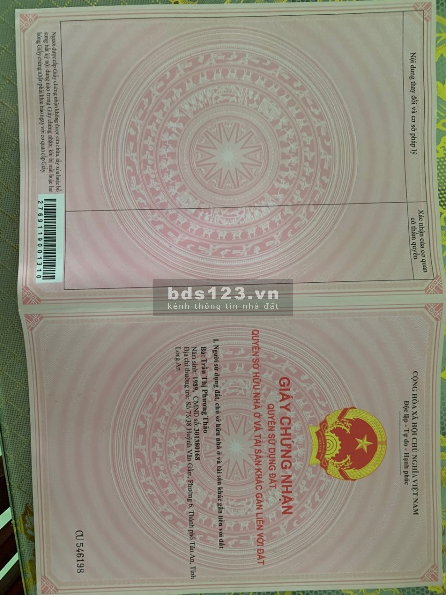Bán đất giá rẻ, phường 4, Tân An, Long An