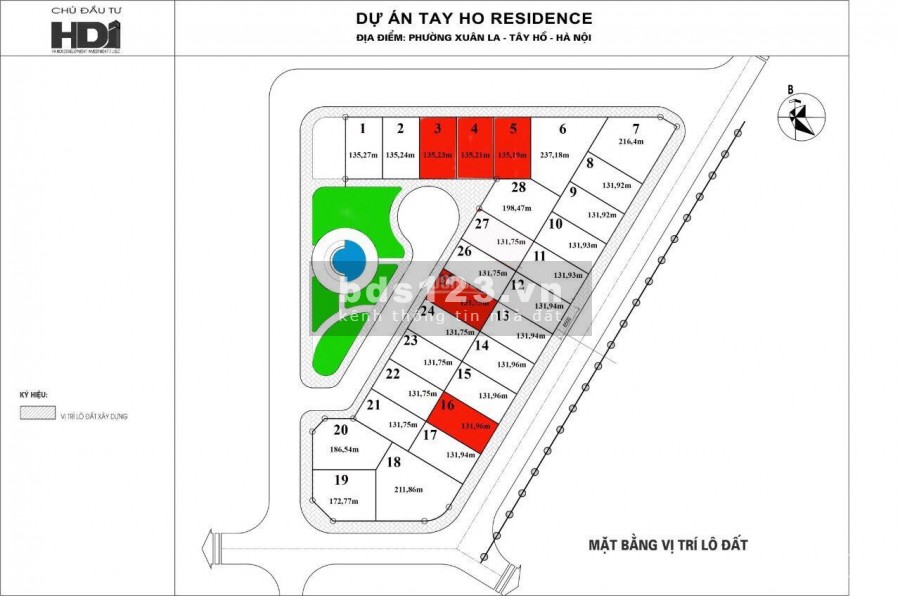 Biệt thự Tây Hồ Residence lô góc 131.3m2, MT 8,5m. Xây 3,5 tầng + 1 hầm, 25 tỷ