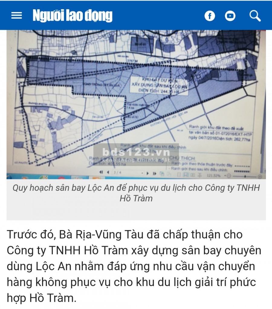 Đất nghỉ dưỡng ven biển Hồ Tràm DT 221m2, TC 100m2, SHR cách biển 1,5km. Giá tốt sinh lời 15tr/m2