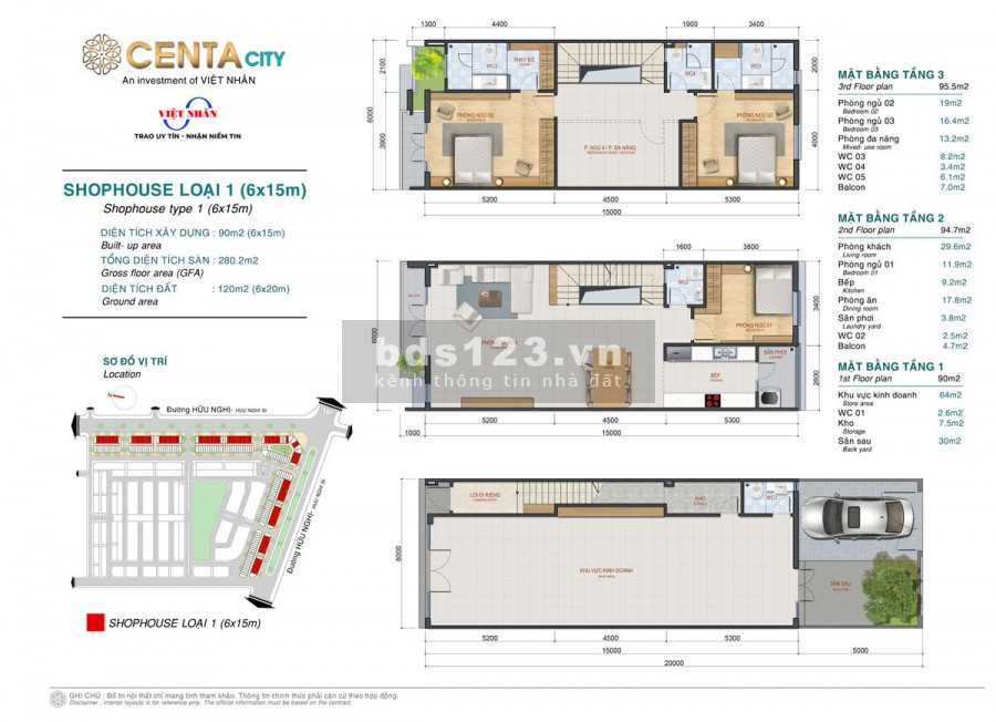 Bán căn Shophouse nhà phố thương mại 3 tầng giá chỉ từ 3,5 tỷ