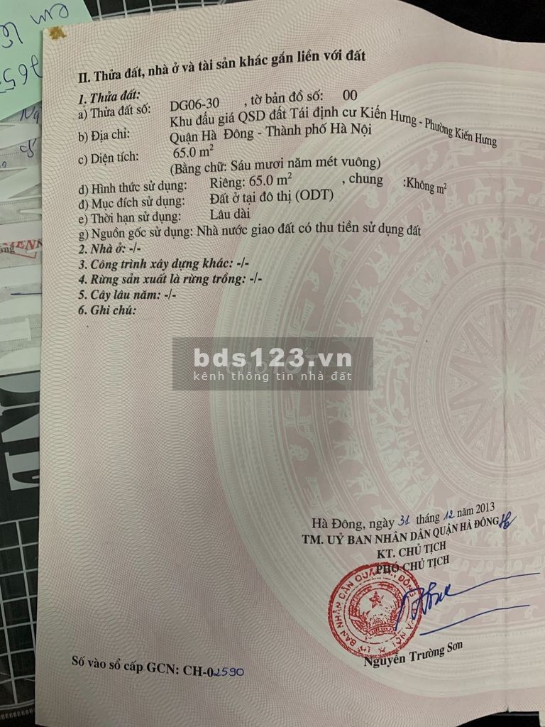 Bán đất Đấu Giá, Mậu Lương (DG06) 65m2