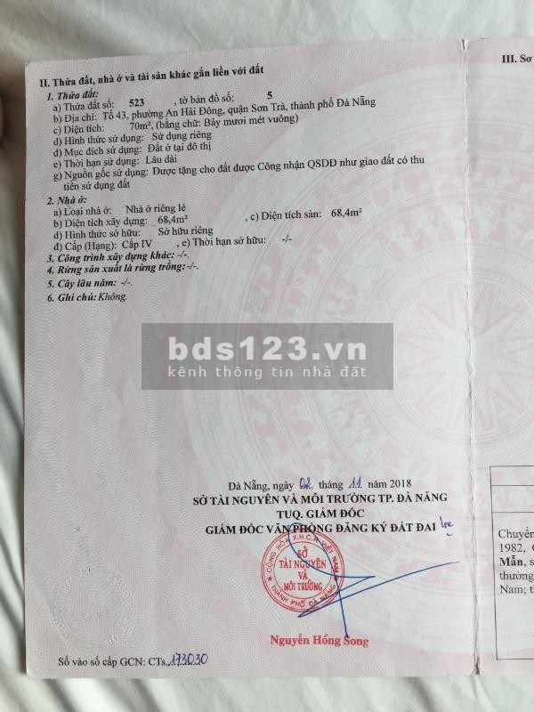CƠ HỘI MUA NHÀ RẺ NÚI THÀNH QUẬN HẢI CHÂU ĐÀ NẴNG