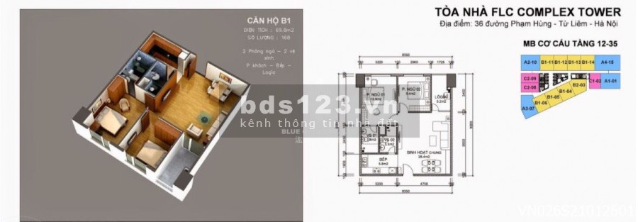 Bán căn 2 ngủ FLC Complex 36 Phạm Hùng