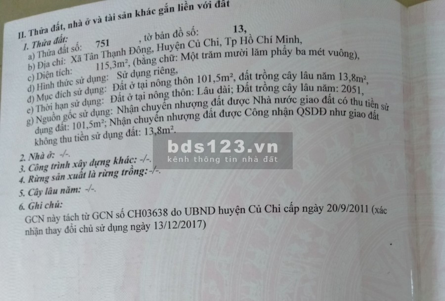 115m2 đất Củ Chi giá 2 tỷ nay CHỈ CÒN 1.5 tỷ