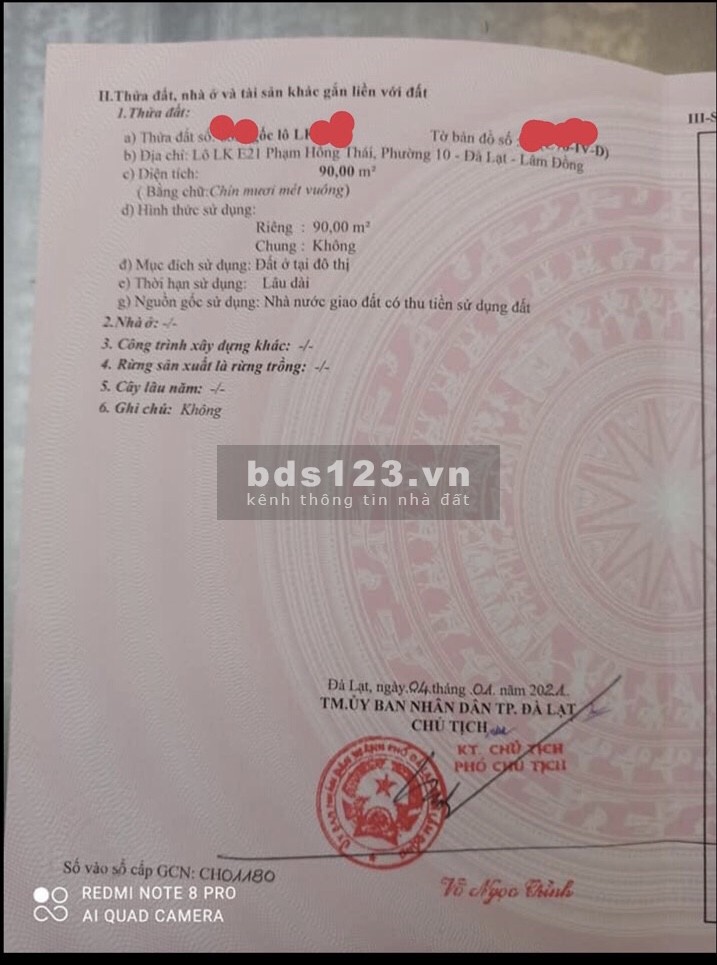 Ra gấp miếng đất Đà Lạt, Phạm Hồng Thái, sổ riêng
