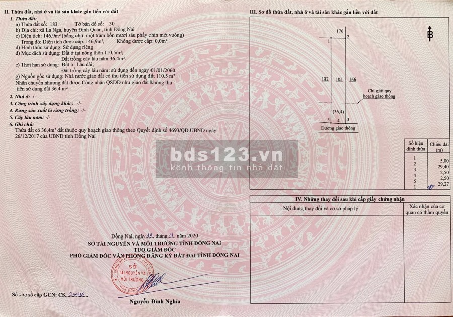 Mua đất thổ cư xây nhà chỉ với 290 triệu/150 m2