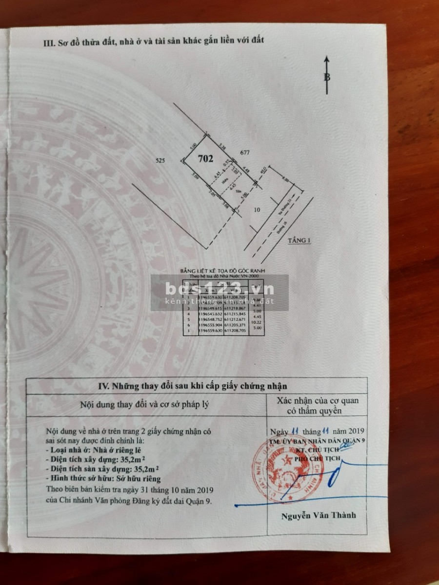 Nhà 2MT đường số Phường Phước Long A, Quận 9, Tp. Thủ Đức
