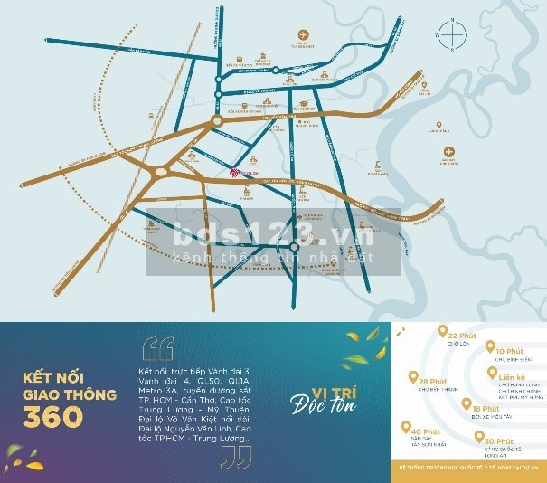 Chỉ thanh toán 1,1 có ngay đất nền(90m2) vị trí mặt tiền, Chợ Hưng Long, Khu vip The Sol City.