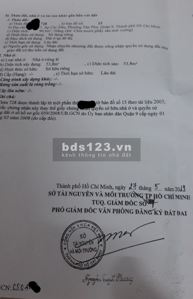 Bán nhà cấp 4 đường 120 Xa Lộ Hà Nội Phường Tân Phú TP Thủ Đức, DT: 90m2, Giá 2,73 tỷ, Lh 0966943807
